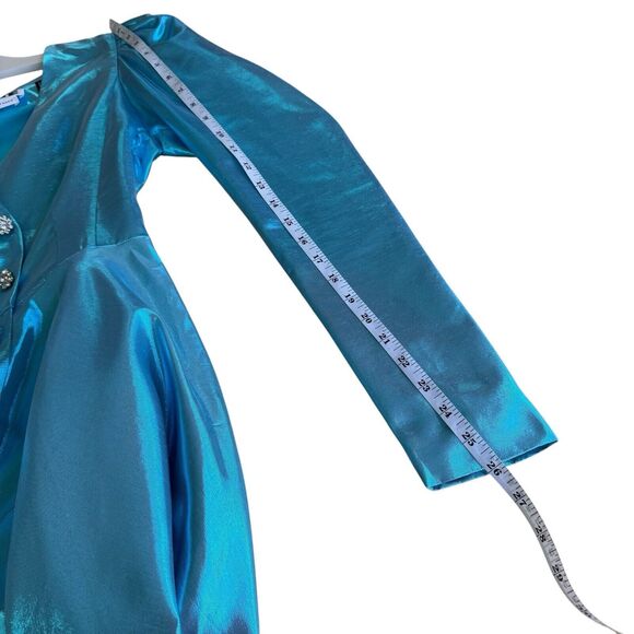 Rotate Birger Christensen Emma Belted Mini Cocktail Dress Club Metallic Blue US2 - Picture 10 of 16